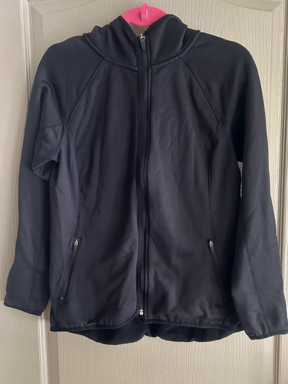 Shambhala Full Zip Hoodie Jacket Size M Black Fleece Lined Activewear Gorpcore